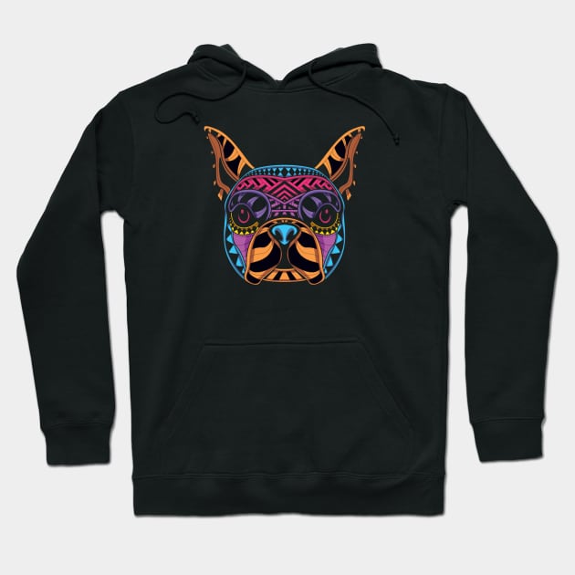 Decorative Boston Terrier Face Hoodie by cameradog